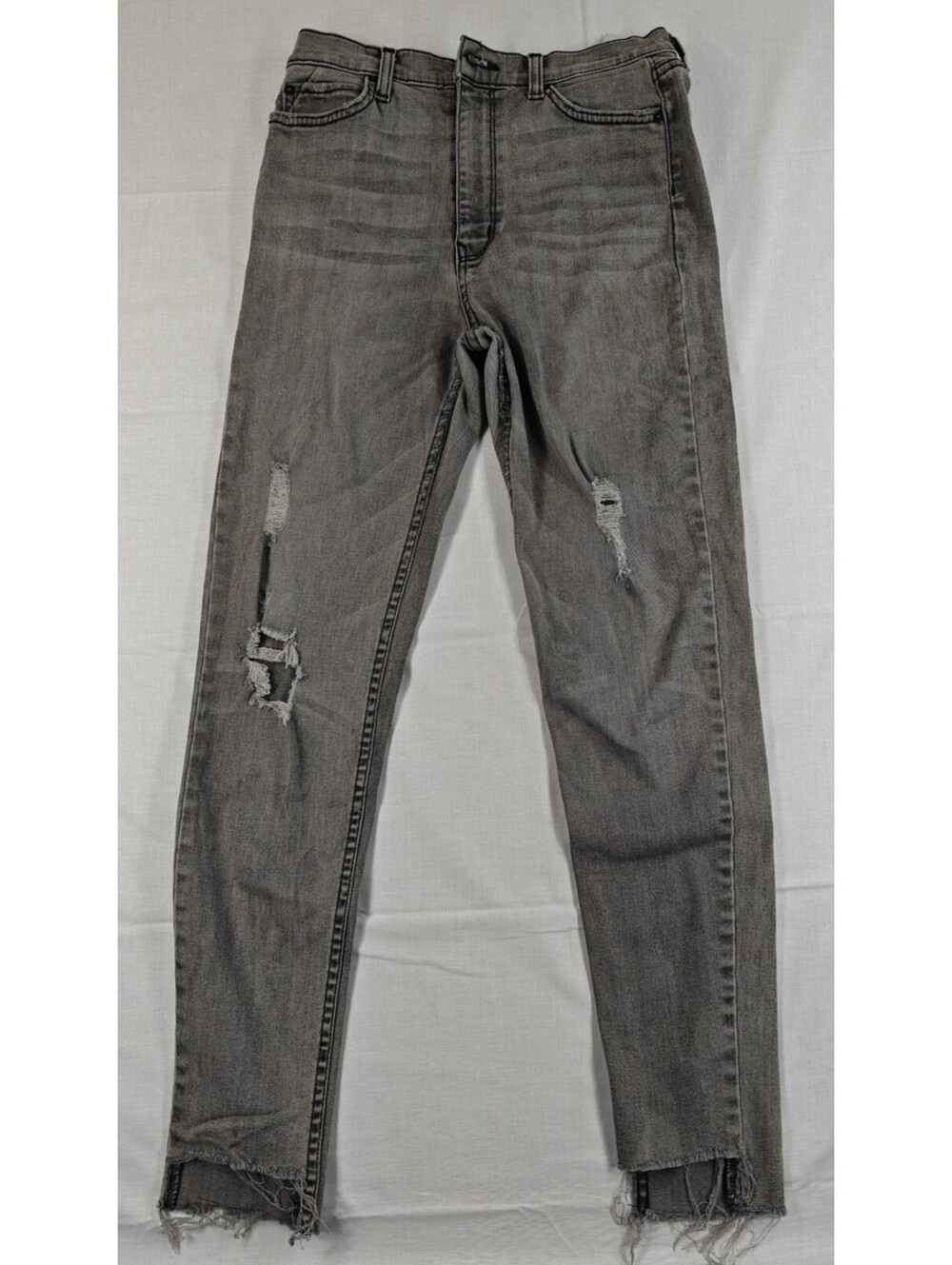 COMUNE Women's Gray Distressed Skinny Jeans Size 28